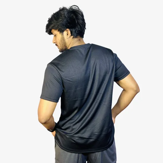Men's Solid Black Performance T-Shirt | Lightweight Activewear